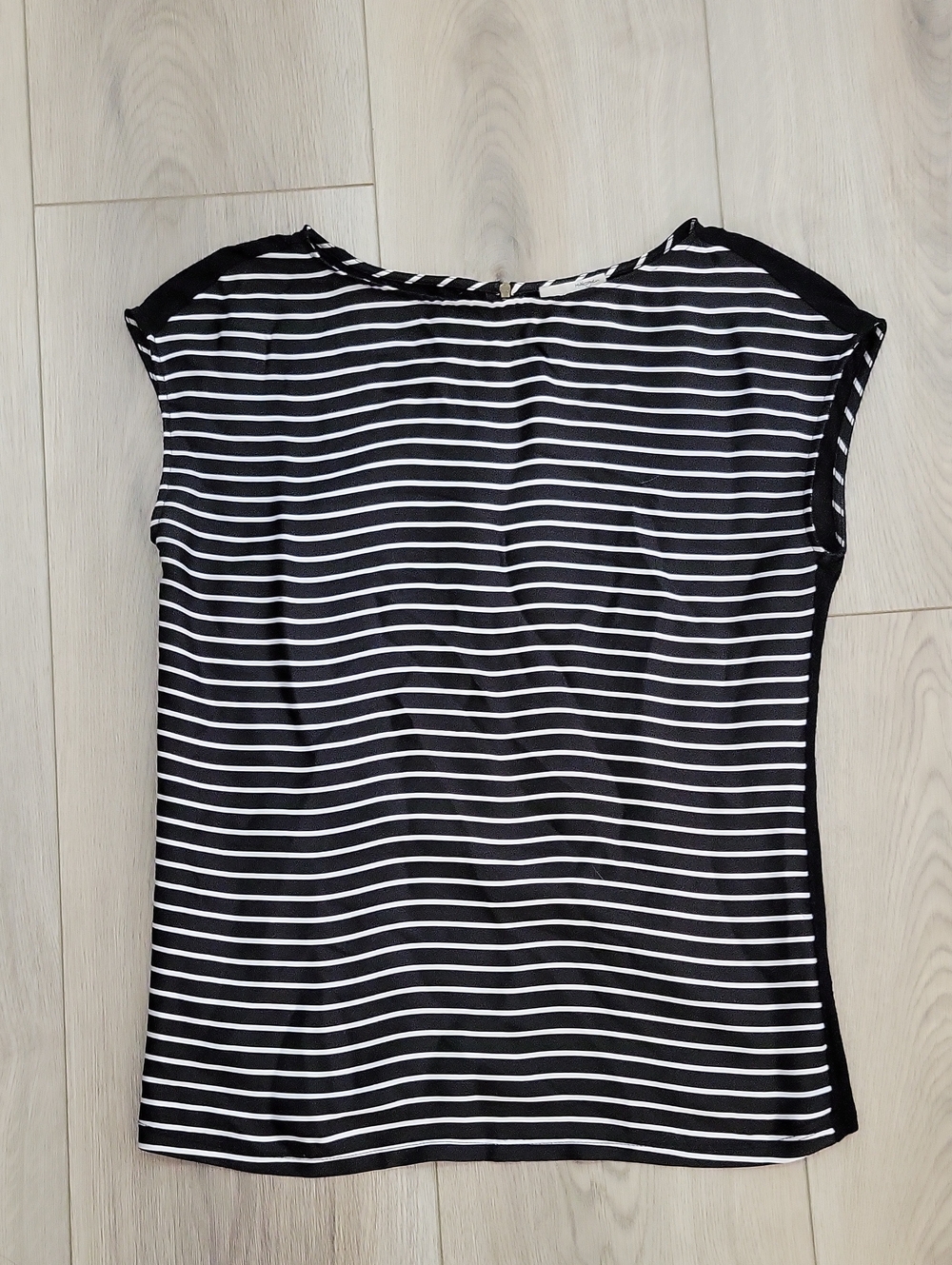 Halogen Black and White Striped Sleeveless Tank